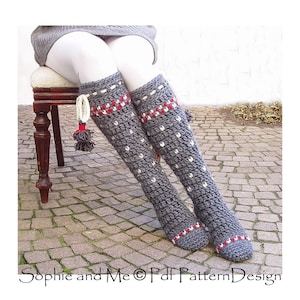 Lillehammer Knee-High Socks Crochet Pattern Instant Download Pdf image 4