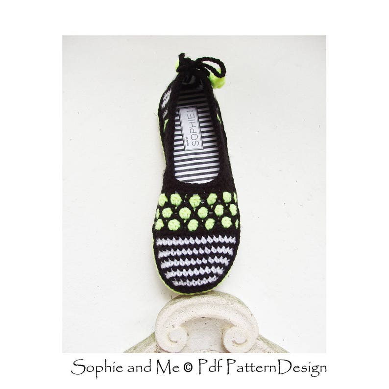 Gems and Stripes Slippers Crochet Pattern Instant Download Pdf image 8