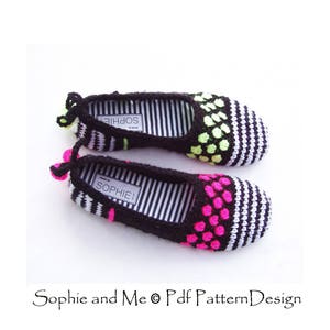Gems and Stripes Slippers Crochet Pattern Instant Download Pdf image 5
