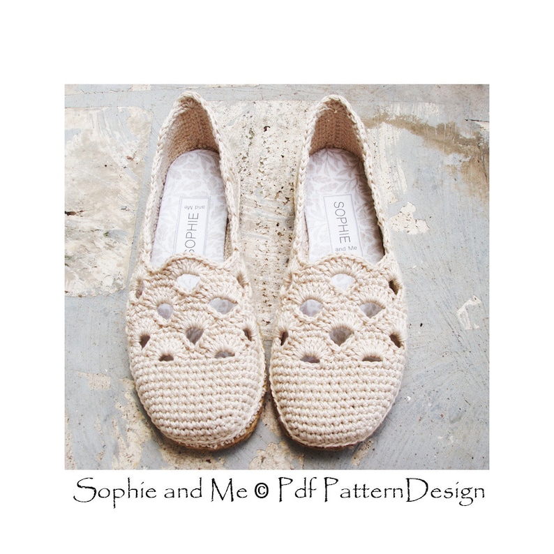Venezia Slippers Basic Crochet Pattern Espadrilles Instant Download image 1