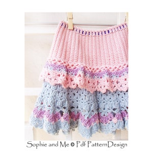 Sophie's Sunday Skirt - for girls 3-6 years - Crochet pattern Instant Download Pdf