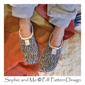 Crochet-Knit Slipper-Sabos patron au crochet DIY Téléchargement instantané Pdf image 8