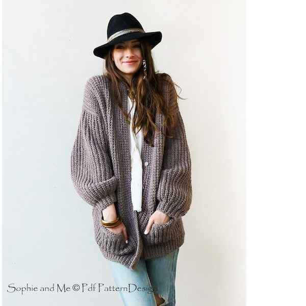 Nostalgia Cardigan Crochet Pattern - Instant Download Pdf doc.