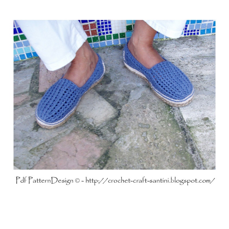 Denim ribbed Loafers CROCHET PATTERN Instant Download image 5