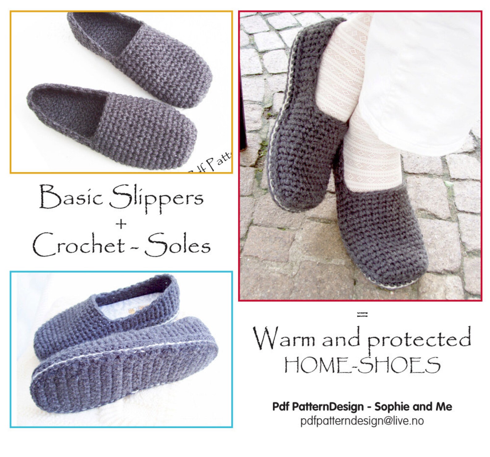 E-BOOK for Plain Basic Sc-slippers Included Crochet-soles - Instant ...