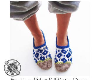 Spring Flower Slippers - Crochet Pattern - Instant Download Pdf