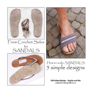 E-BOOK for How to make Sandals, included Customized CROCHET-Soles - Instant Download Pdf