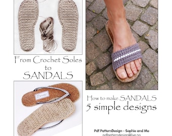 E-BOOK for How to make Sandals, included Customized CROCHET-Soles - Instant Download Pdf
