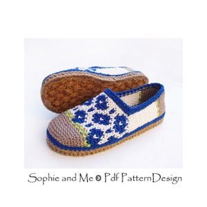 Spring Flower Slippers Crochet Pattern Instant Download Pdf image 4