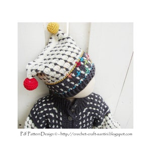 Fair Isle Hat with Crochet Balls and embellishing embroidery Crochet Pattern Instant Download Pdf image 3
