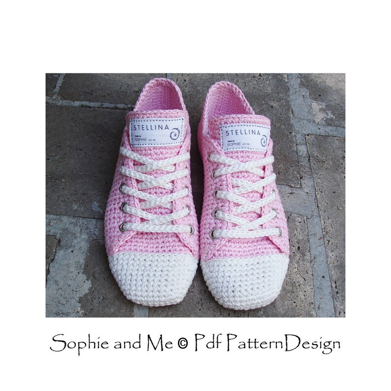 Pink & Blue Hand crochet sneakers made in Italy main image 1