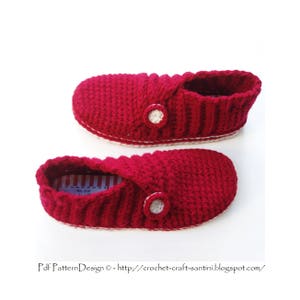Red Rib Wrap Slippers Basic Crochet Pattern Instant Download Pdf image 6