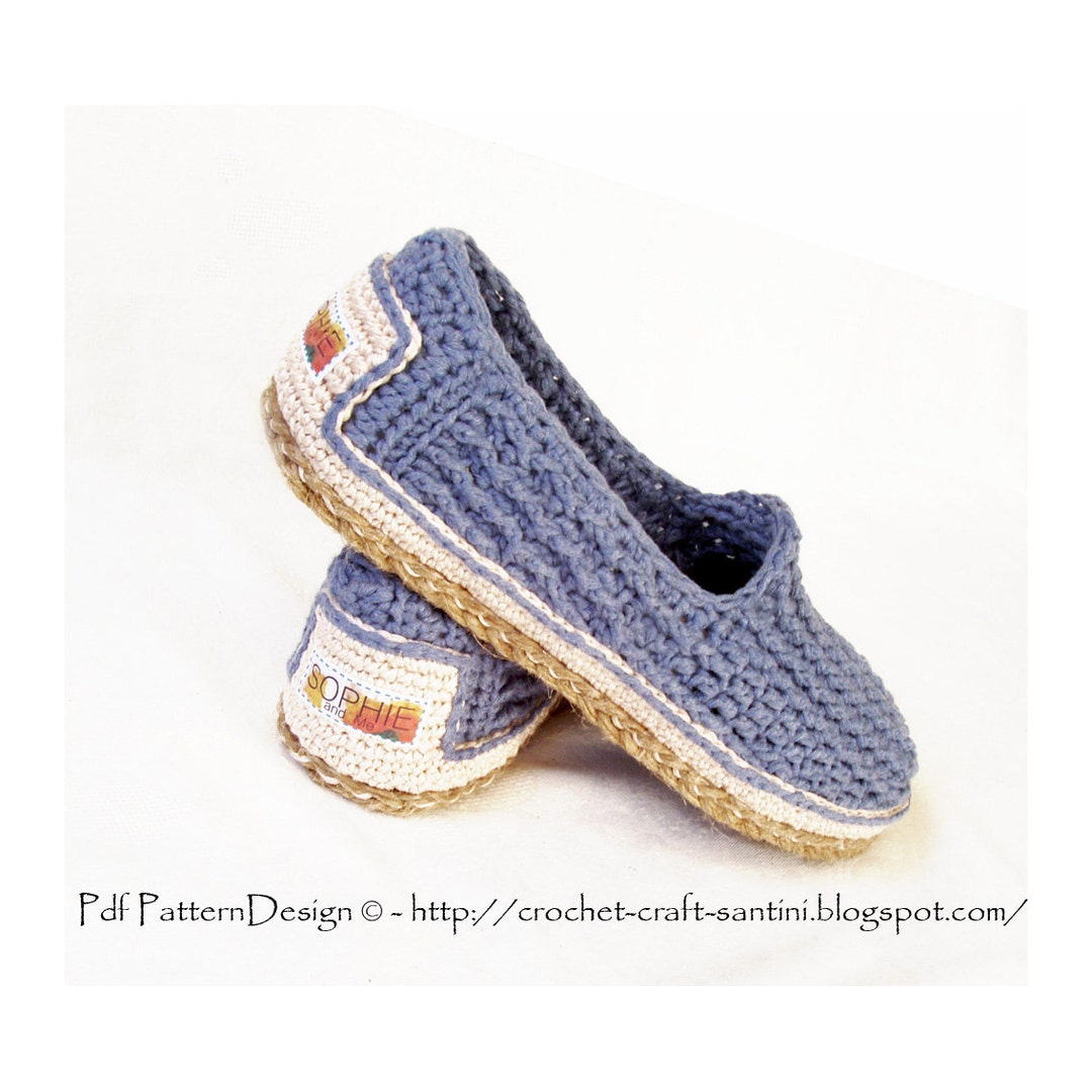 E-BOOK for Denim Crochet Slippers and Cord-soles 2 Patterns Instant Download Pdfs