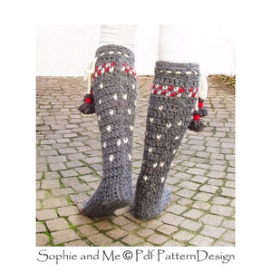 Lillehammer Knee-High Socks Crochet Pattern Instant Download Pdf image 3