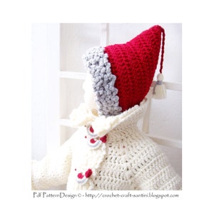 Red Pixie Winter Hat - with "Fur" and Tassels - Crochet Pattern - Instant Download Pdf
