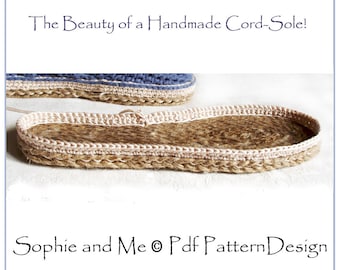 CORD-SOLES - ANY Size Customized Method. Turn home slippers into street shoes - Instant Download