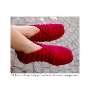 Red Rib Wrap Slippers Basic Crochet Pattern Instant Download Pdf image 4