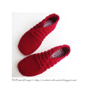 Red Rib Wrap Slippers Basic Crochet Pattern Instant Download Pdf image 2