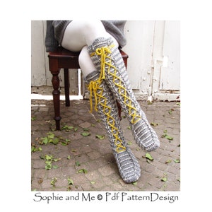 Knee-High Laced Socks Crochet Pattern Instant Download image 7