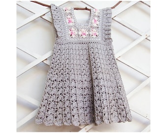 Granny Square Yoke Dress- Crochet Pattern - Instant Download