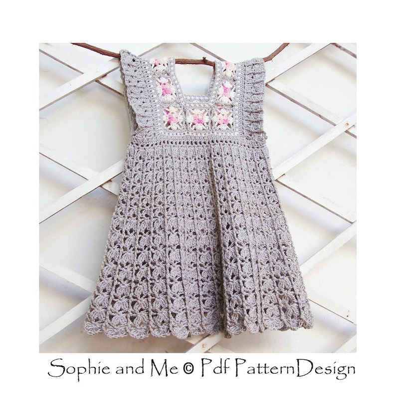 Granny Square Yoke Dress Crochet Pattern Instant Download Etsy