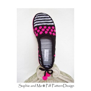 Gems and Stripes Slippers Crochet Pattern Instant Download Pdf image 9