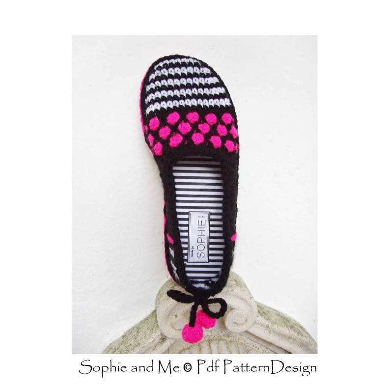 Gems and Stripes Slippers Crochet Pattern Instant Download Pdf image 9