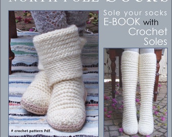 E-BOOK for North Pole Socks included CROCHET-Soles - Instant Download Pdfs