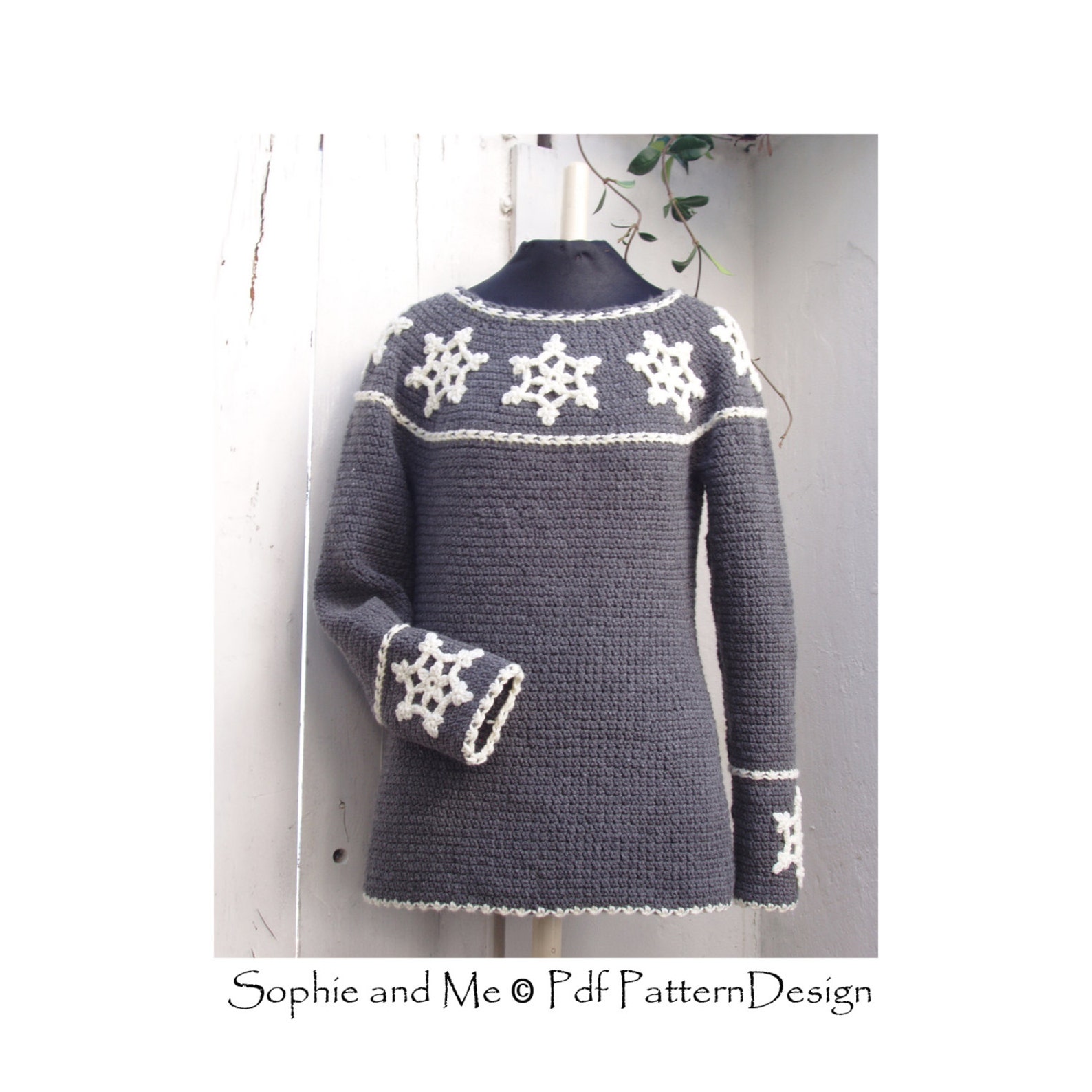 Nordic Snowflake Sweater Crochet Pattern Instant Download | Etsy