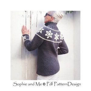 Nordic Snowflake Sweater Crochet Pattern Instant Download Pdf image 1