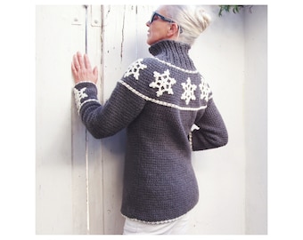 Nordic Snowflake Sweater - Crochet Pattern - Instant Download Pdf