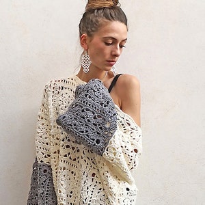 Ravenna Poncho-Sweater Crochet Pattern Instant Download Pdf image 5