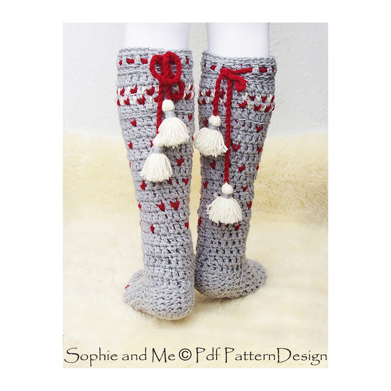 Lillehammer Knee-High Socks Crochet Pattern Instant Download Pdf image 7