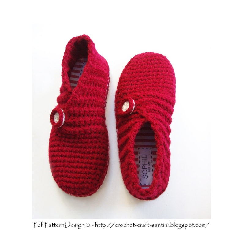 Red Rib Wrap Slippers Basic Crochet Pattern Instant Download Pdf image 1