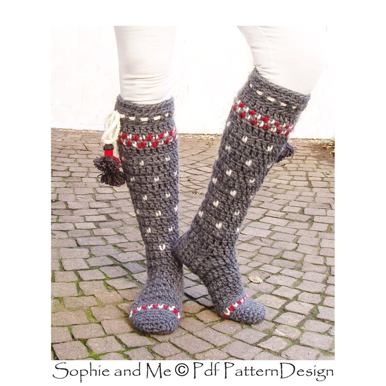 Lillehammer Knee-High Socks Crochet Pattern Instant Download Pdf image 5