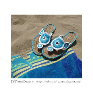 Yo-Yo Sandals E-Book Crochet Pattern and Cord Soles Instant Download image 5