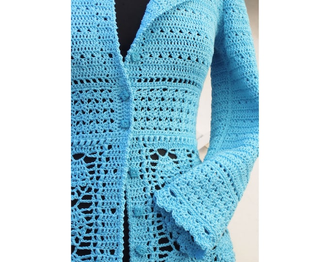 Lace Cardigan Crochet Pattern Instant Download Etsy