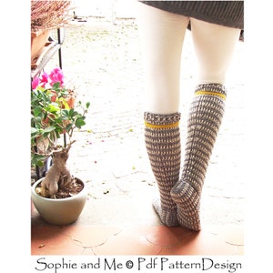 Knee-High Laced Socks Crochet Pattern Instant Download image 6