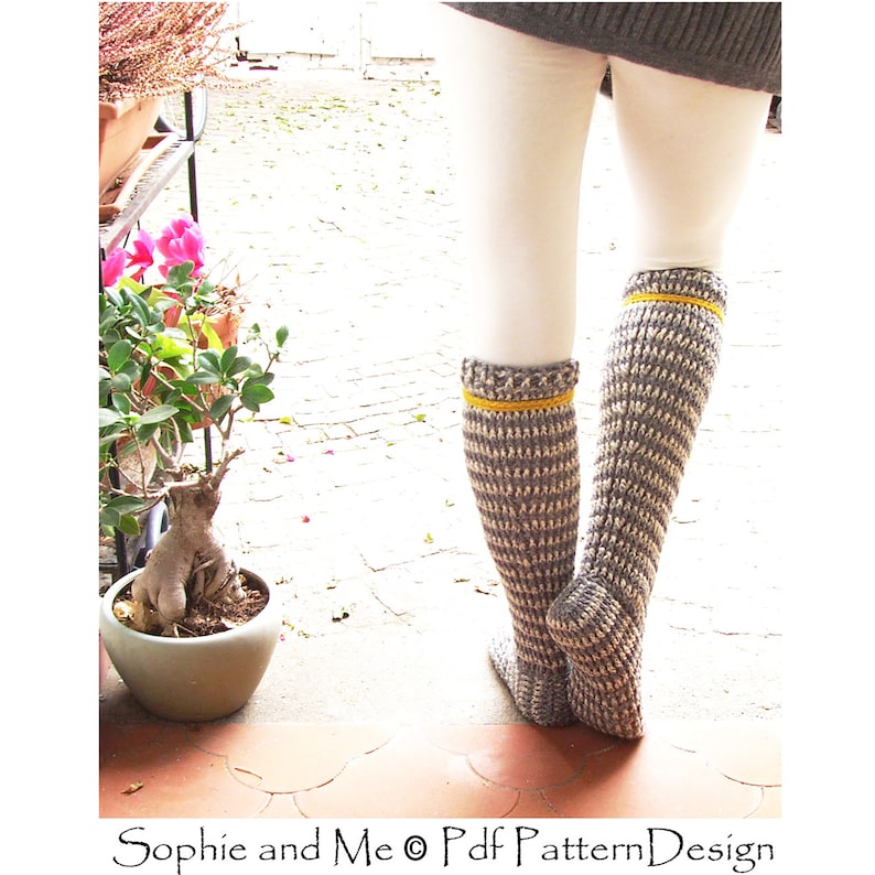 Knee-High Laced Socks Crochet Pattern Instant Download image 6