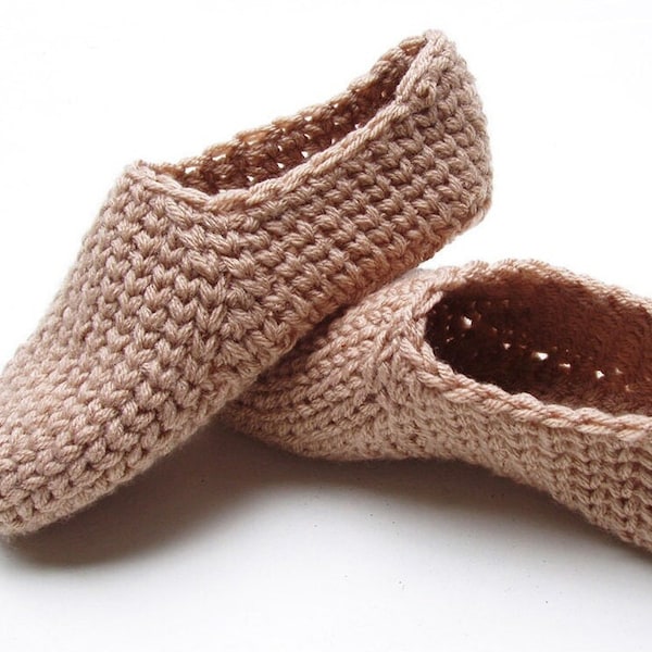 Crochet-Knit Casual Slippers - Crochet Pattern - Instant Download Pdf