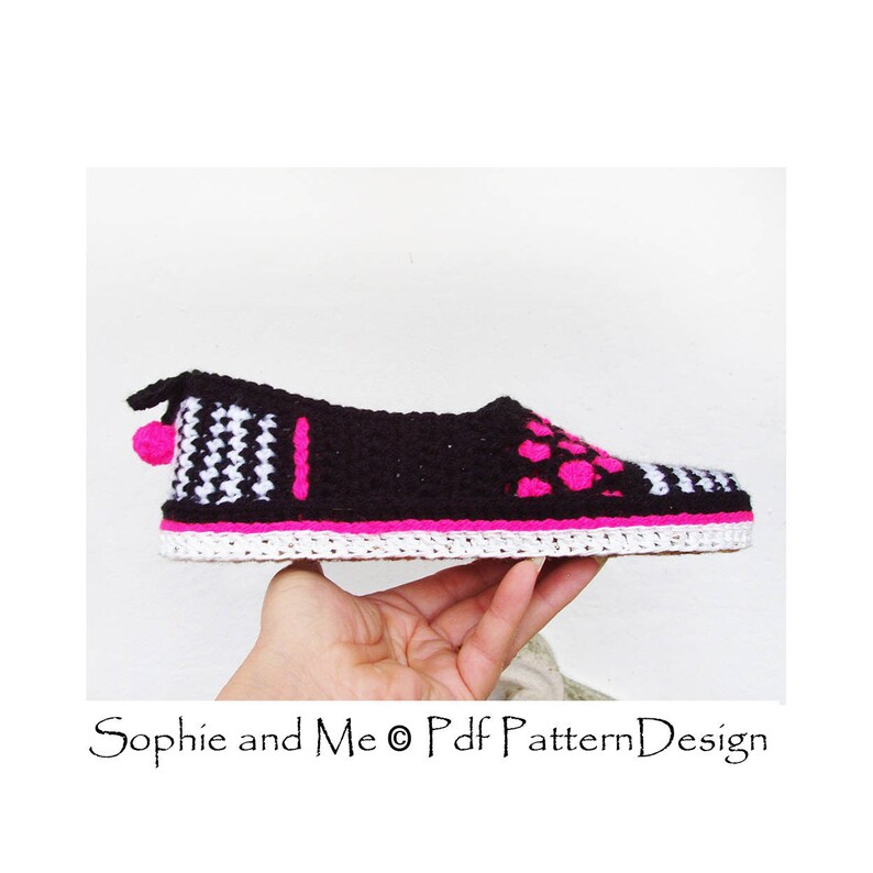 Gems and Stripes Slippers Crochet Pattern Instant Download Pdf image 7