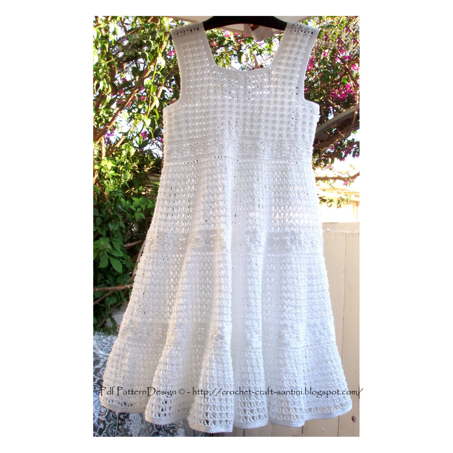 White Lace Crochet Dress for Toddler Girls Instant Download Etsy