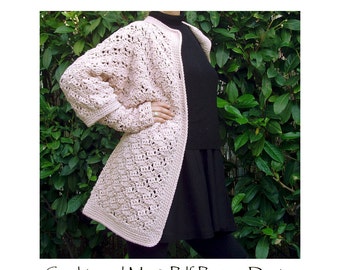 Crochet Cardigan/Coat -  DIY Pattern - Instant Download Pdf