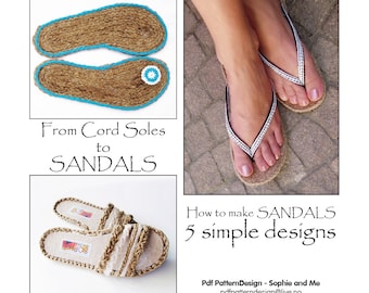 E-BOOK for How to make Sandals, included Customized CORD-Soles - Instant Download Pdf