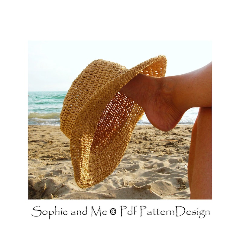 Raffia Hat Fedora or StetsonStyle SunHat Crochet Pattern Etsy