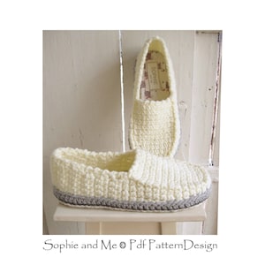 E-Book pour mocassins d'hiver - chaussons + semelles en CROCHET - téléchargement immédiat au format pdf