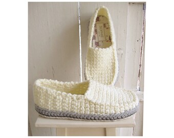 E-Book para mocasines de invierno - Zapatillas + suelas de crochet - Descarga instantánea en PDF