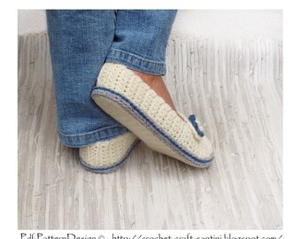 E-BOOK de mocasines de lana para invierno y suelas de crochet - Descarga instantánea