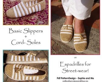 E-BOOK for Gold and White Slippers included CORD-Soles  - Instant Download