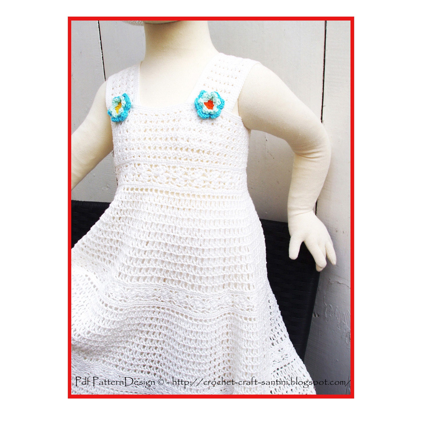 White Lace Crochet Dress for Toddler Girls Instant Download Etsy